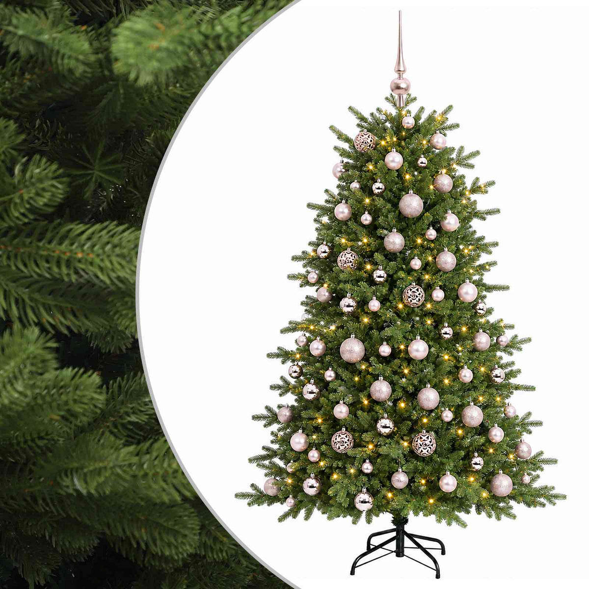 vidaXL Artificial Christmas Tree with Bauble 210 cm 300 LEDs