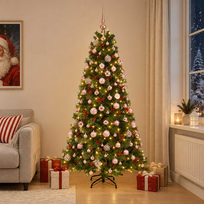 vidaXL Artificial Christmas Tree with Bauble 180 cm 300 LEDs