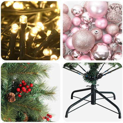 vidaXL Artificial Christmas Tree with Bauble 180 cm 300 LEDs