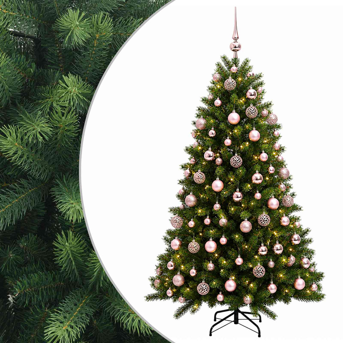vidaXL Artificial Christmas Tree with Bauble 180 cm 300 LEDs