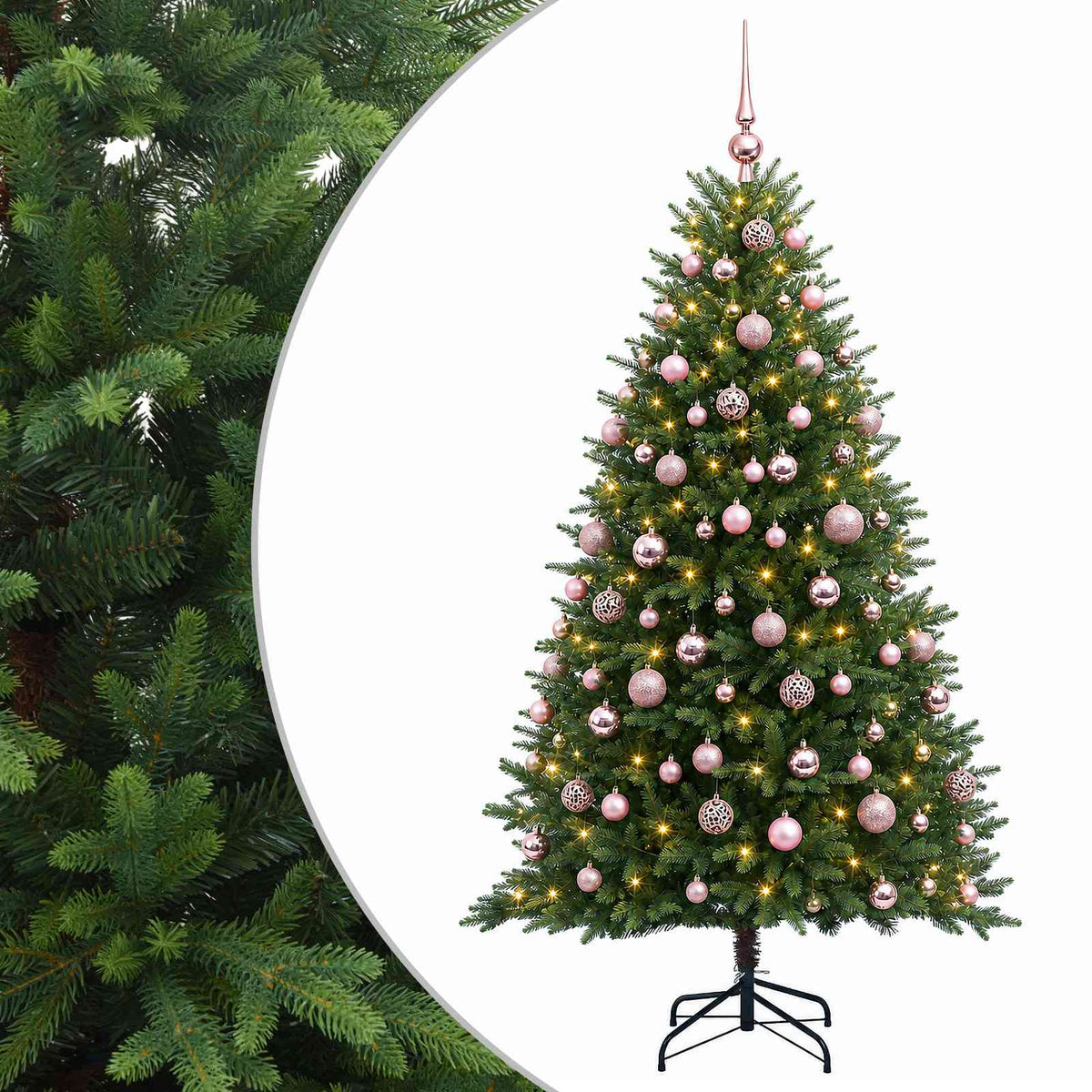 vidaXL Artificial Christmas Tree with Bauble 240 cm 300 LEDs