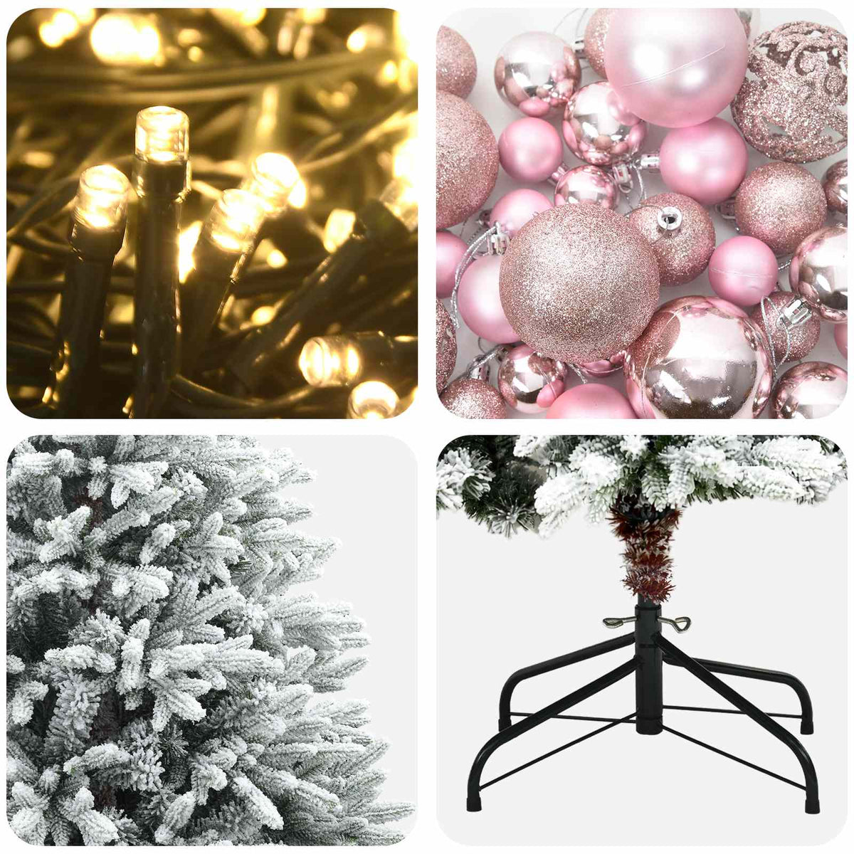 vidaXL Artificial Christmas Tree with Bauble 210 cm 300 LEDs