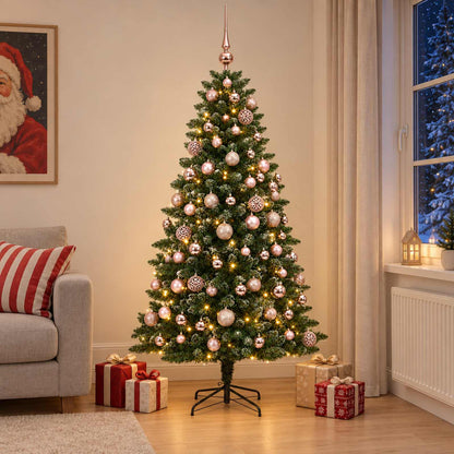 vidaXL Artificial Christmas Tree with Bauble 180 cm 300 LEDs
