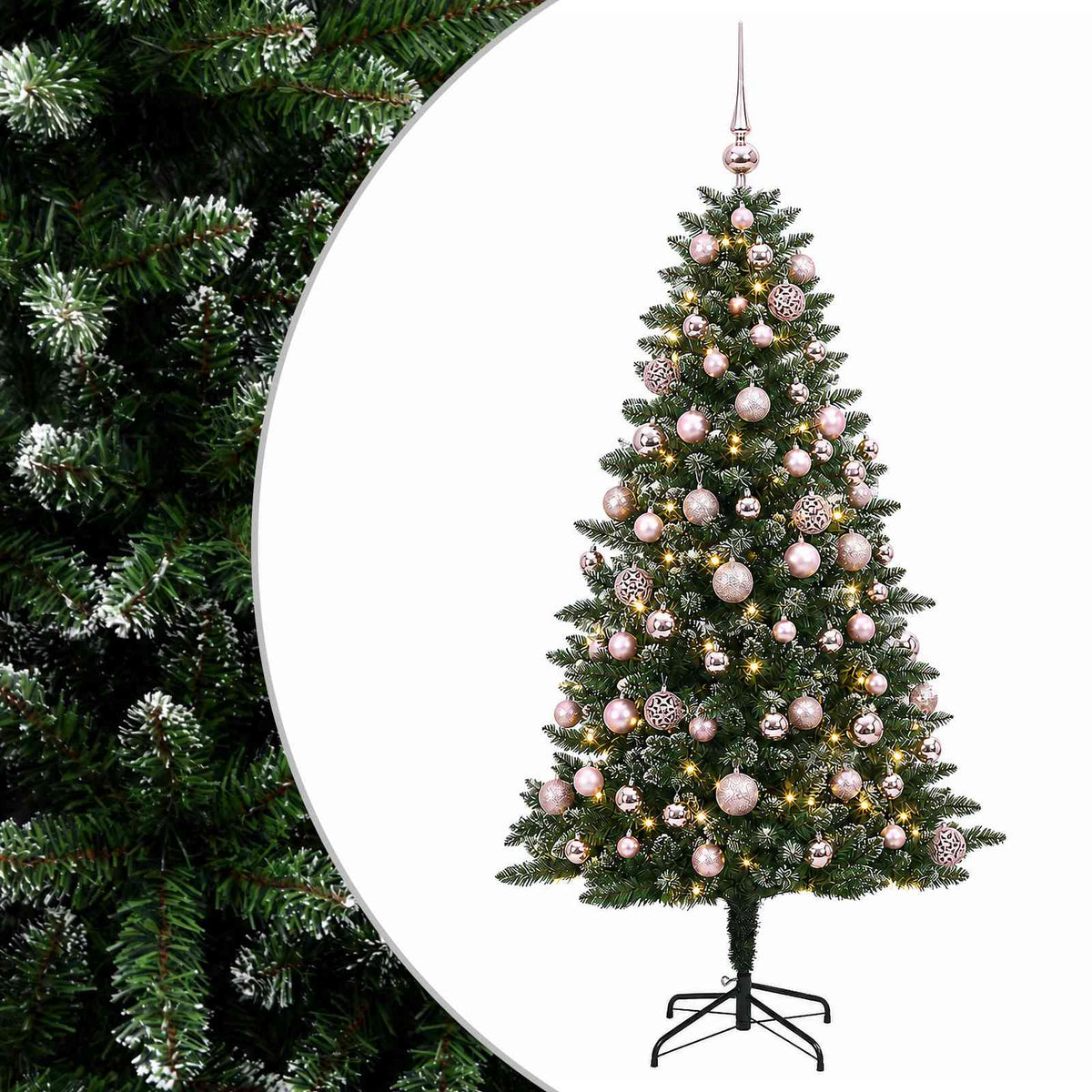 vidaXL Artificial Christmas Tree with Bauble 180 cm 300 LEDs