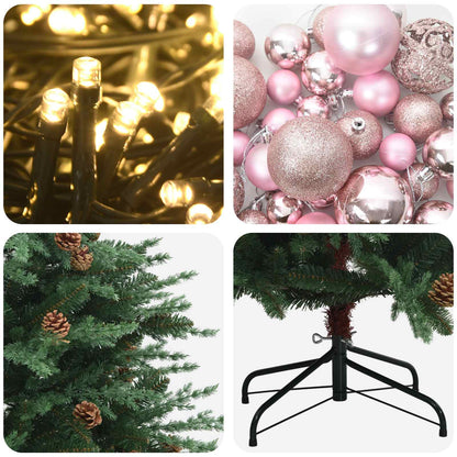 vidaXL Artificial Christmas Tree with Bauble 210 cm 300 LEDs