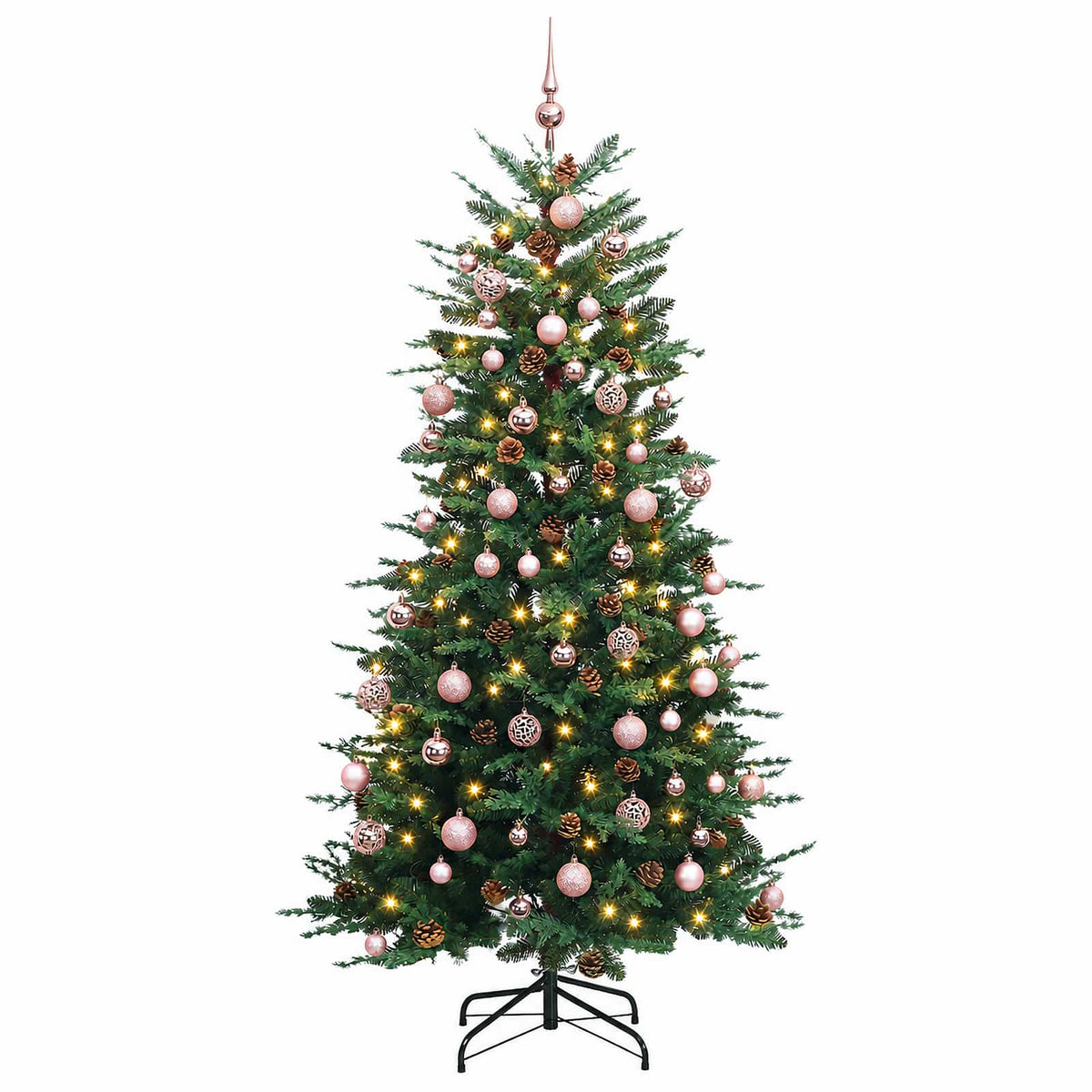 vidaXL Artificial Christmas Tree with Bauble 210 cm 300 LEDs