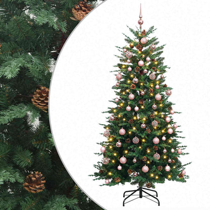 vidaXL Artificial Hinged Christmas Tree 240 cm 300 LEDs Warm White