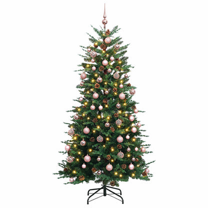 vidaXL Artificial Hinged Christmas Tree 240 cm 300 LEDs Warm White