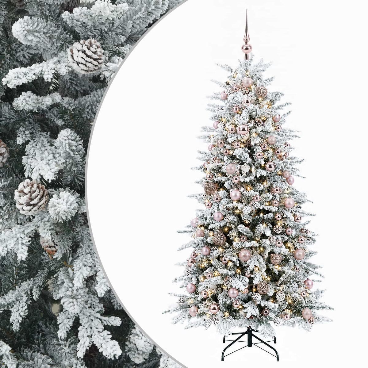 vidaXL Artificial Hinged Christmas Tree 240 cm 300 LEDs Warm White