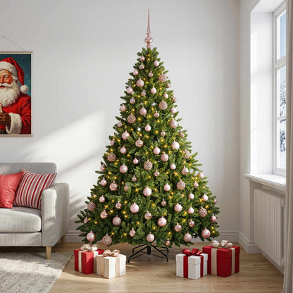 vidaXL Artificial Christmas Tree Light Green with Baubles 240 cm