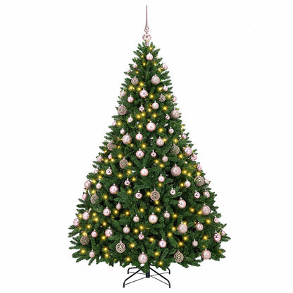 vidaXL Artificial Christmas Tree Mid-green with Ornament 210 cm