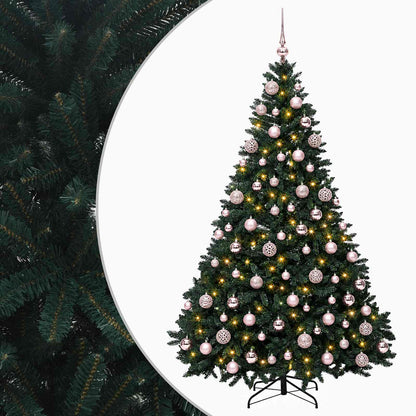 vidaXL Artificial Christmas Tree Dark Green with Baubles 180 cm