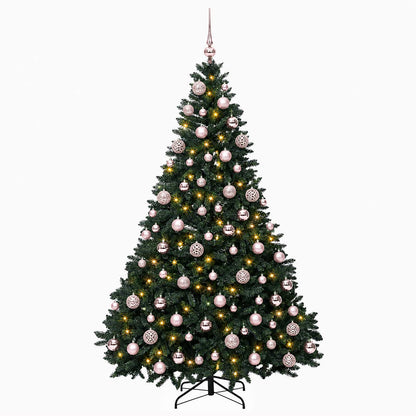 vidaXL Artificial Christmas Tree Dark Green with Baubles 180 cm