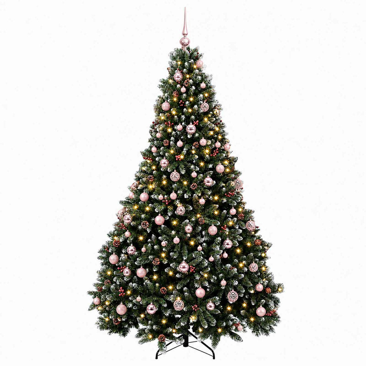 vidaXL Artificial Christmas Tree Green with Baubles 180 cm 300 LEDs