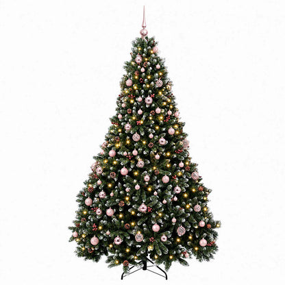 vidaXL Artificial Christmas Tree Green with Baubles 180 cm 300 LEDs