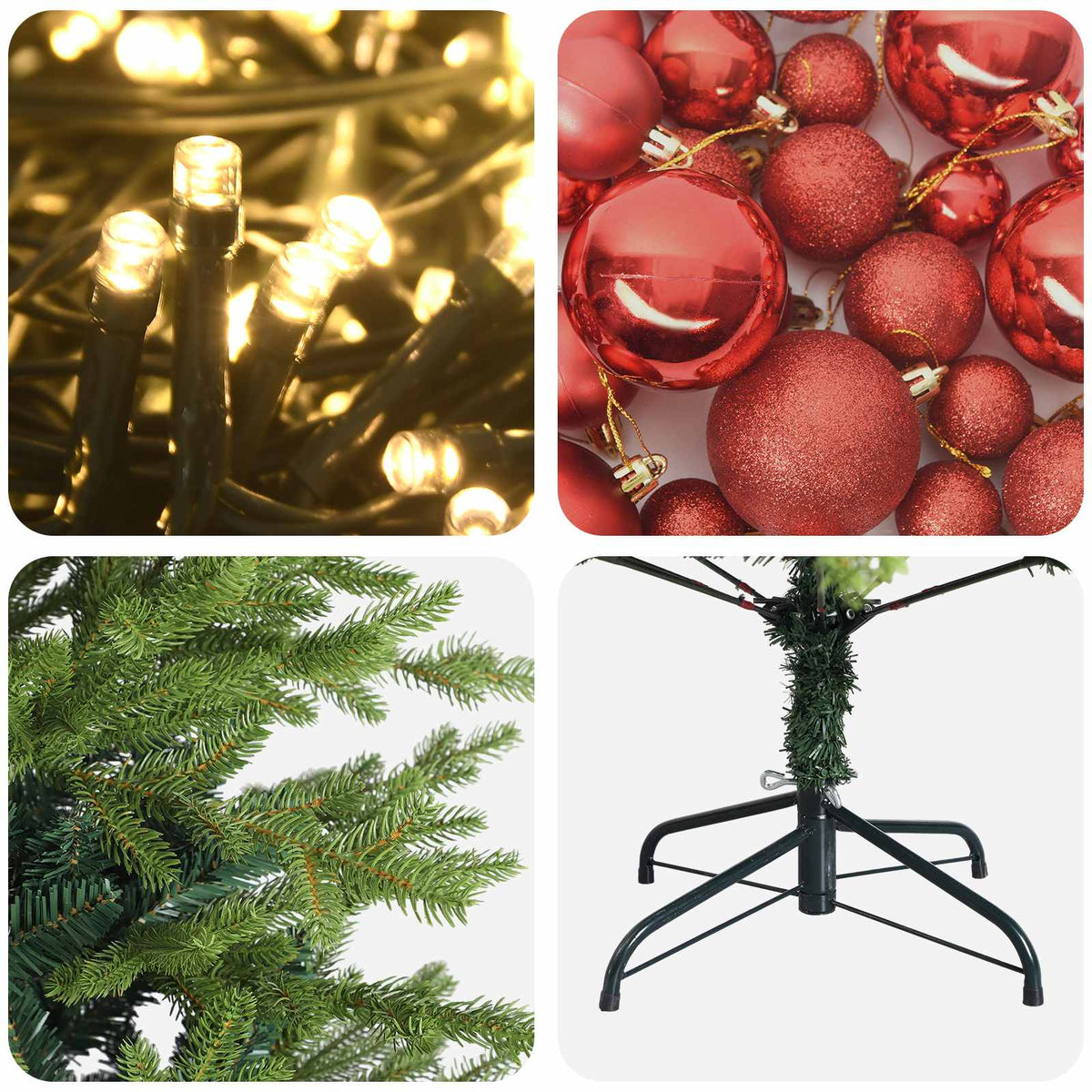 vidaXL Artificial Christmas Tree with Bauble 240 cm 300 LEDs
