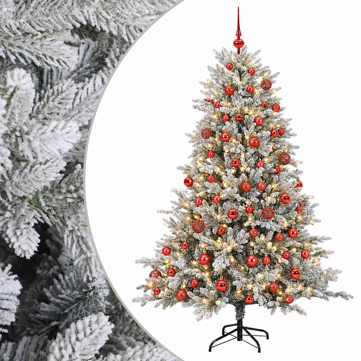vidaXL Artificial Christmas Tree with Bauble 210 cm 300 LEDs