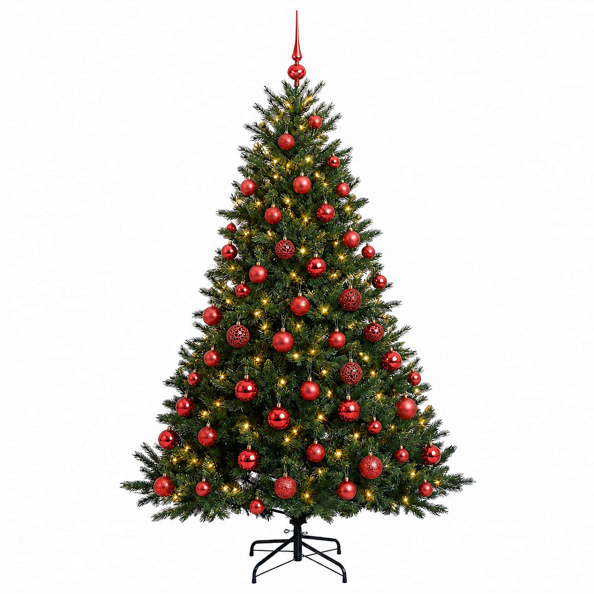 vidaXL Artificial Christmas Tree with Bauble 180 cm 300 LEDs