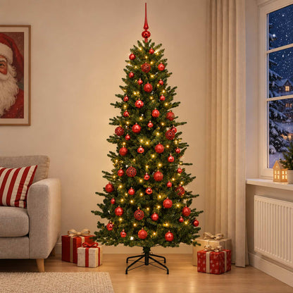 vidaXL Artificial Christmas Tree with Bauble 210 cm 300 LEDs