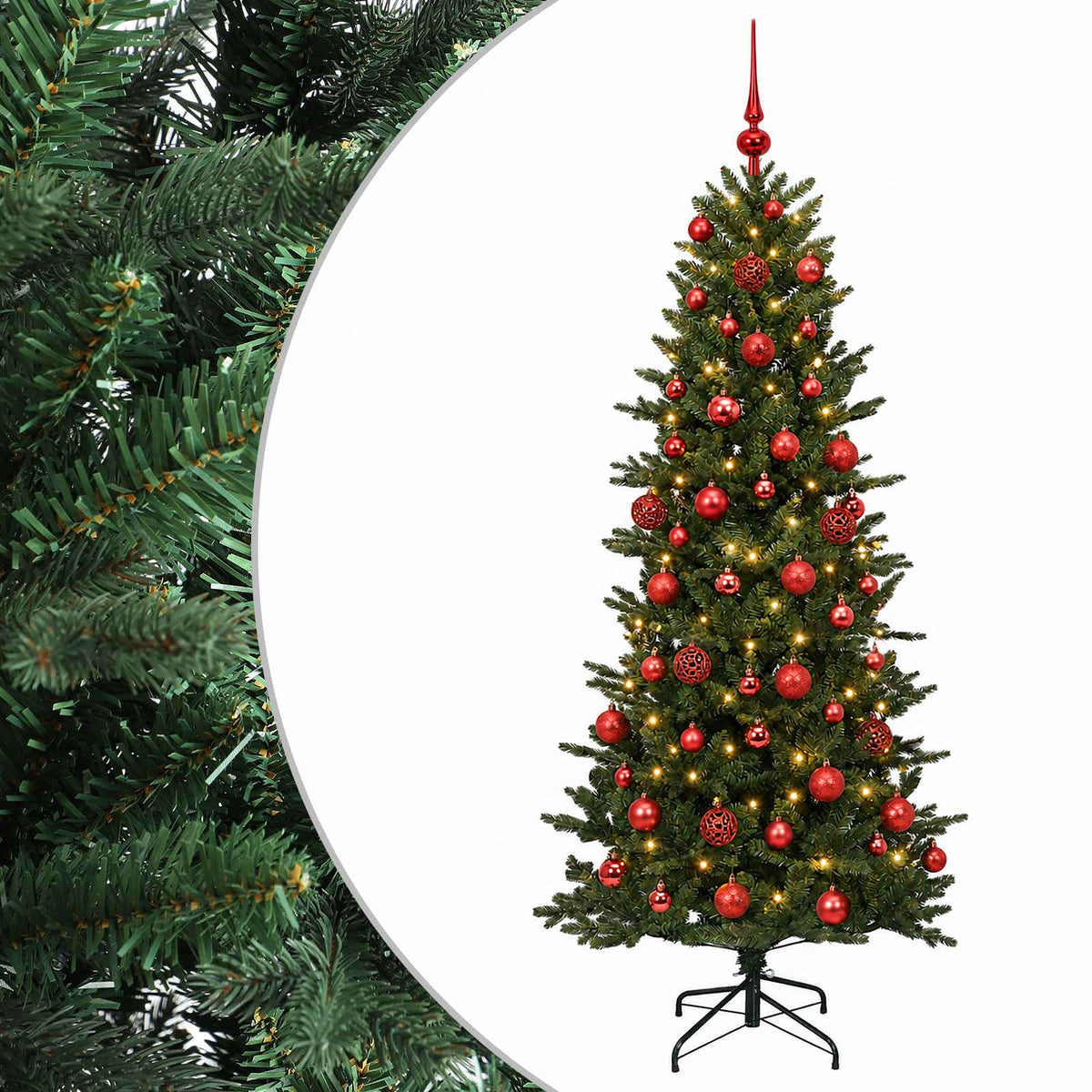 vidaXL Artificial Christmas Tree with Bauble 240 cm 300 LEDs