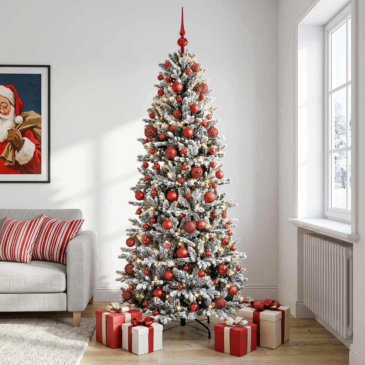 vidaXL Artificial Christmas Tree with Bauble 180 cm 300 LEDs