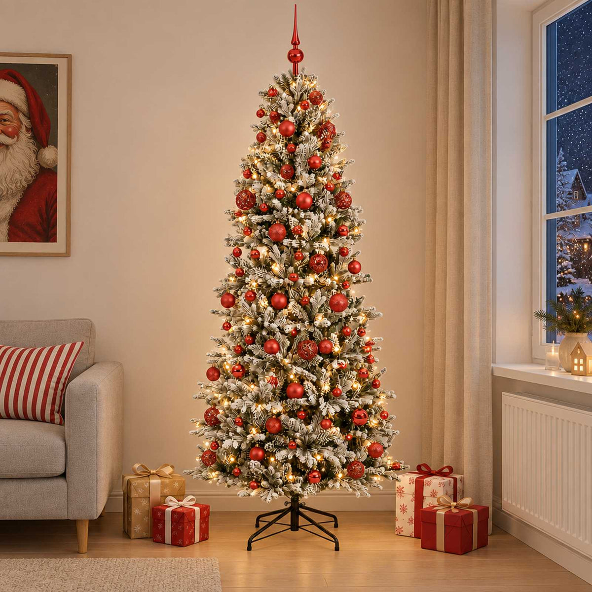 vidaXL Artificial Christmas Tree with Bauble 180 cm 300 LEDs