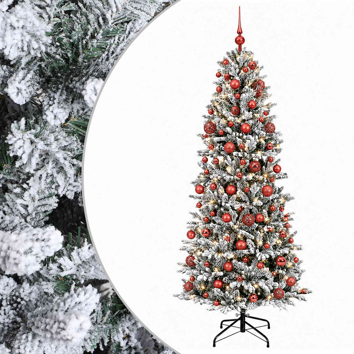 vidaXL Artificial Christmas Tree with Bauble 180 cm 300 LEDs
