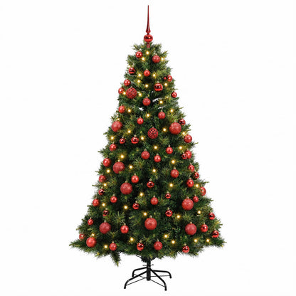 vidaXL Artificial Christmas Tree with Bauble 210 cm 300 LEDs