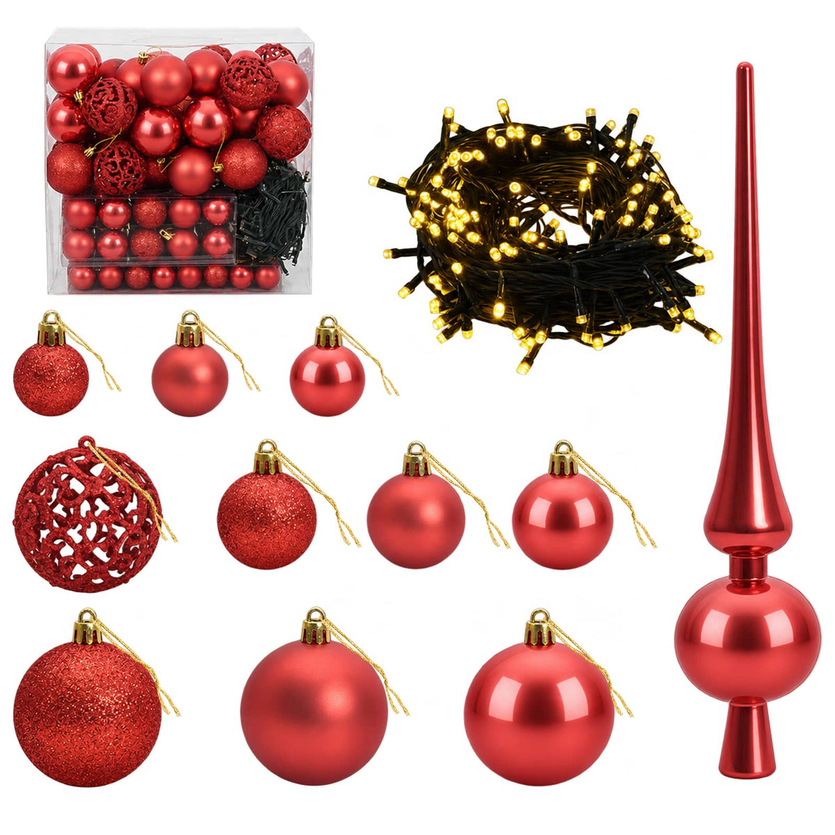 vidaXL Artificial Christmas Tree with Bauble 210 cm 300 LEDs