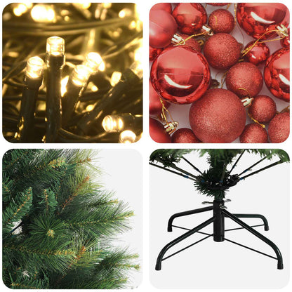 vidaXL Artificial Christmas Tree with Bauble 240 cm 300 LEDs