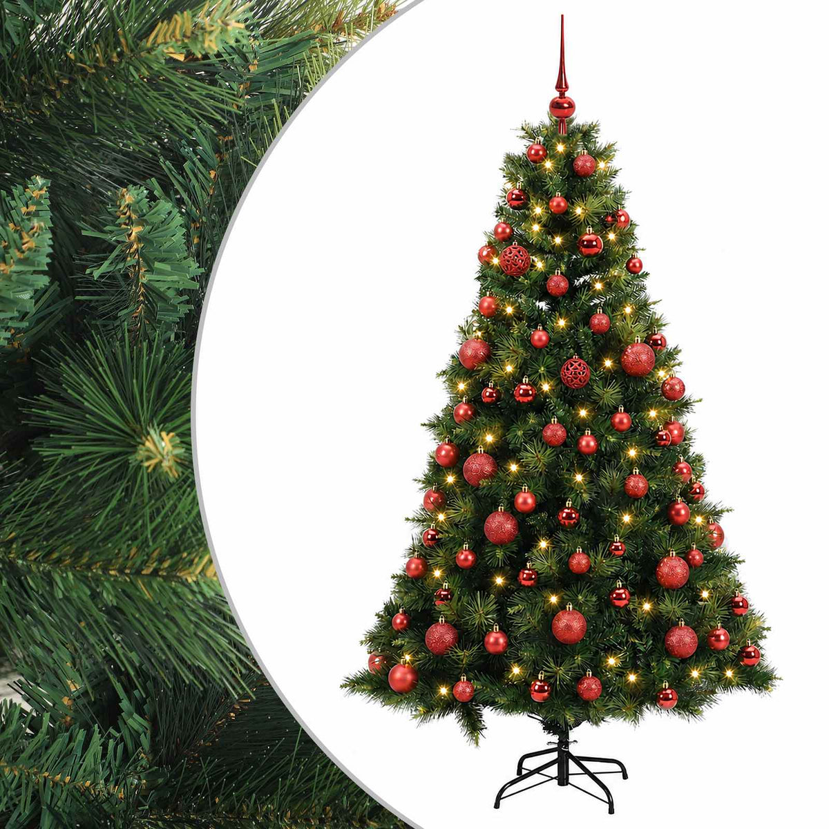 vidaXL Artificial Christmas Tree with Bauble 240 cm 300 LEDs