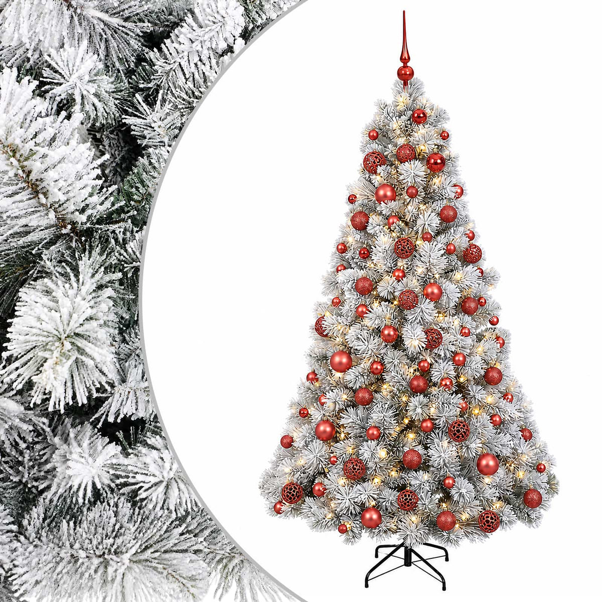 vidaXL Artificial Christmas Tree with Bauble 180 cm 300 LEDs