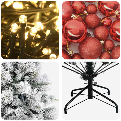 vidaXL Artificial Christmas Tree with Bauble 240 cm 300 LEDs
