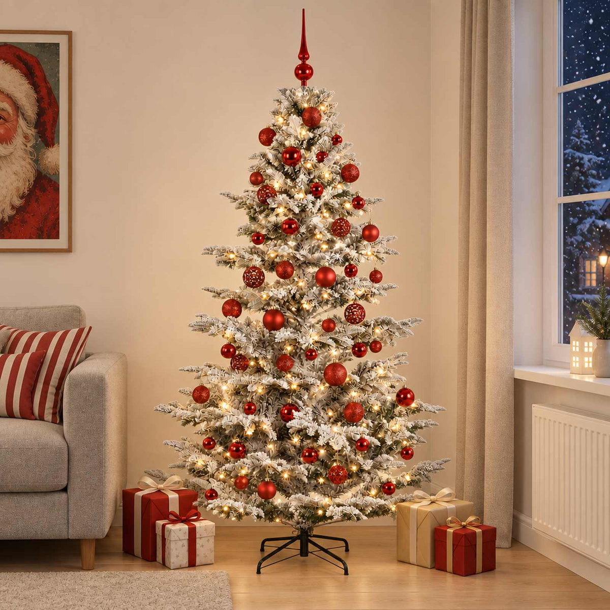 vidaXL Artificial Christmas Tree with Bauble 180 cm 300 LEDs