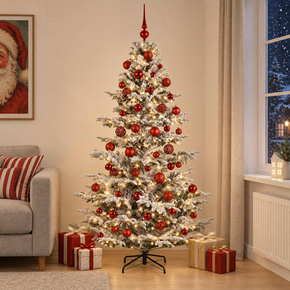 vidaXL Artificial Christmas Tree with Bauble 210 cm 300 LEDs