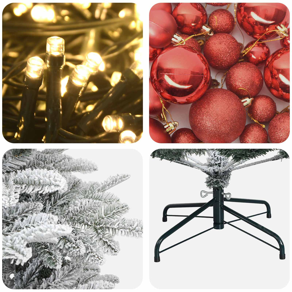 vidaXL Artificial Christmas Tree with Bauble 180 cm 300 LEDs