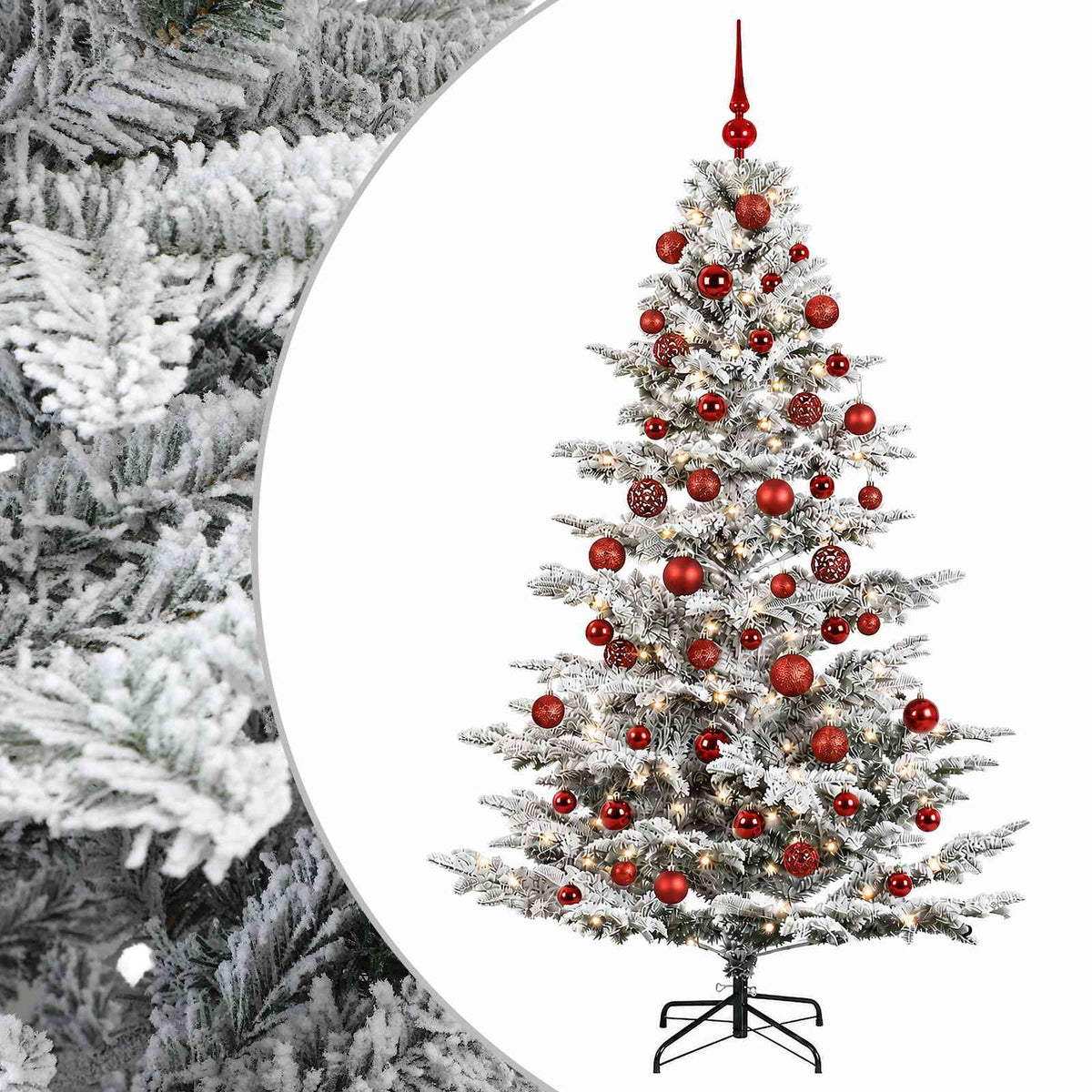 vidaXL Artificial Christmas Tree with Bauble 210 cm 300 LEDs