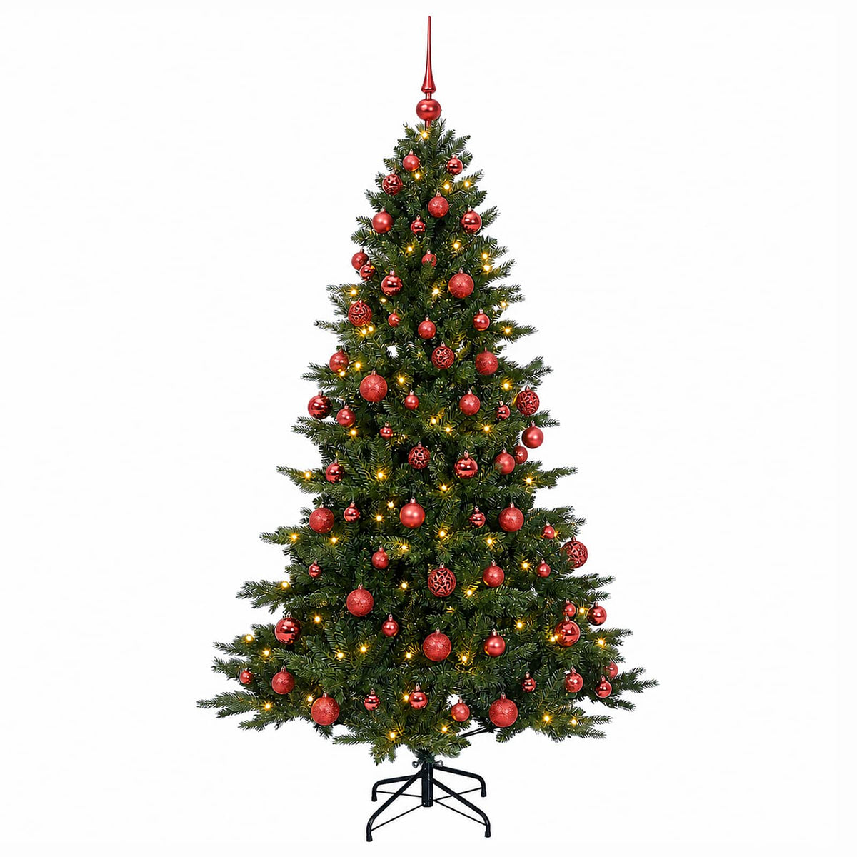 vidaXL Artificial Christmas Tree with Bauble 210 cm 300 LEDs