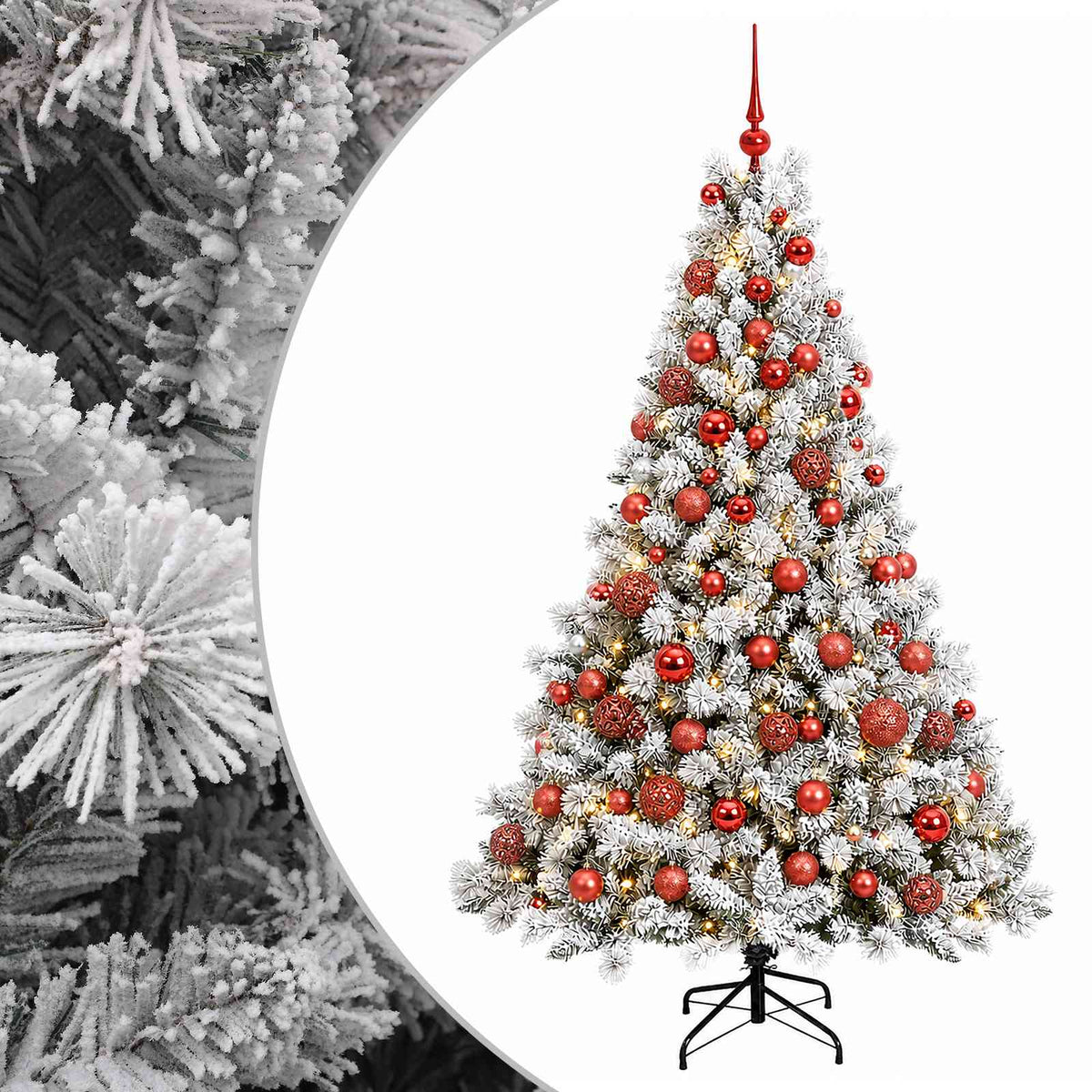 vidaXL Artificial Christmas Tree with Bauble 210 cm 300 LEDs