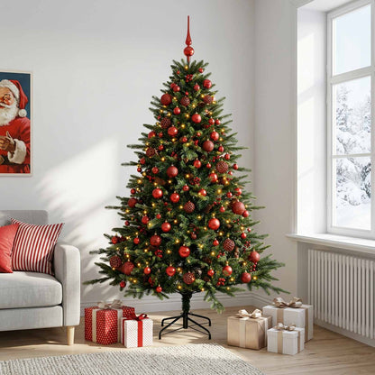vidaXL Artificial Christmas Tree with Bauble 210 cm 300 LEDs