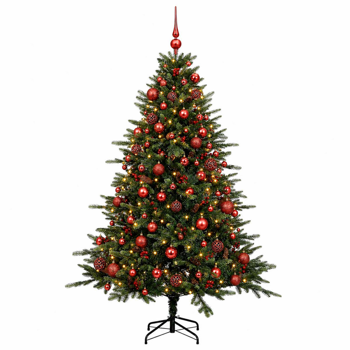 vidaXL Artificial Christmas Tree with Bauble 210 cm 300 LEDs
