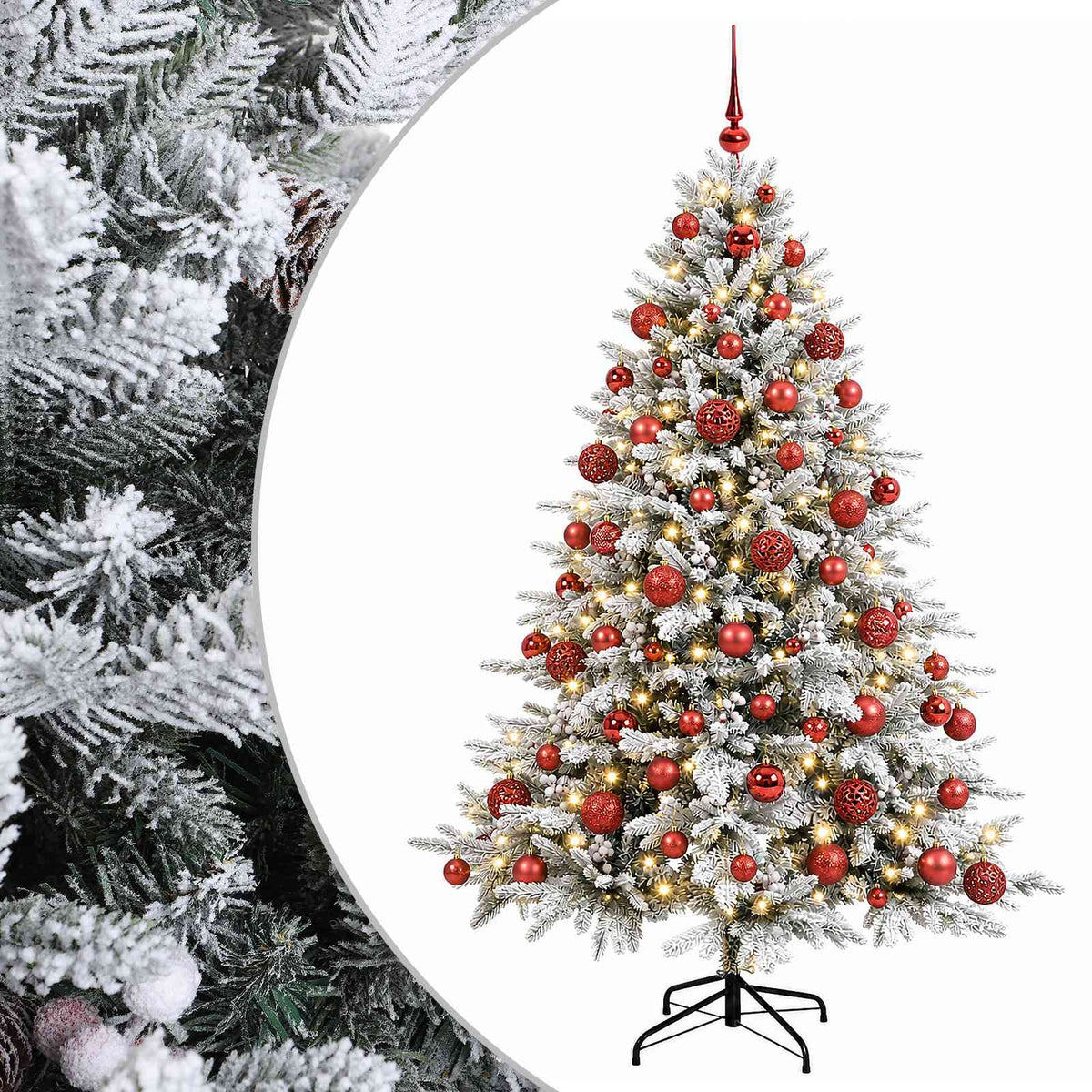 vidaXL Artificial Christmas Tree with Bauble 180 cm 300 LEDs