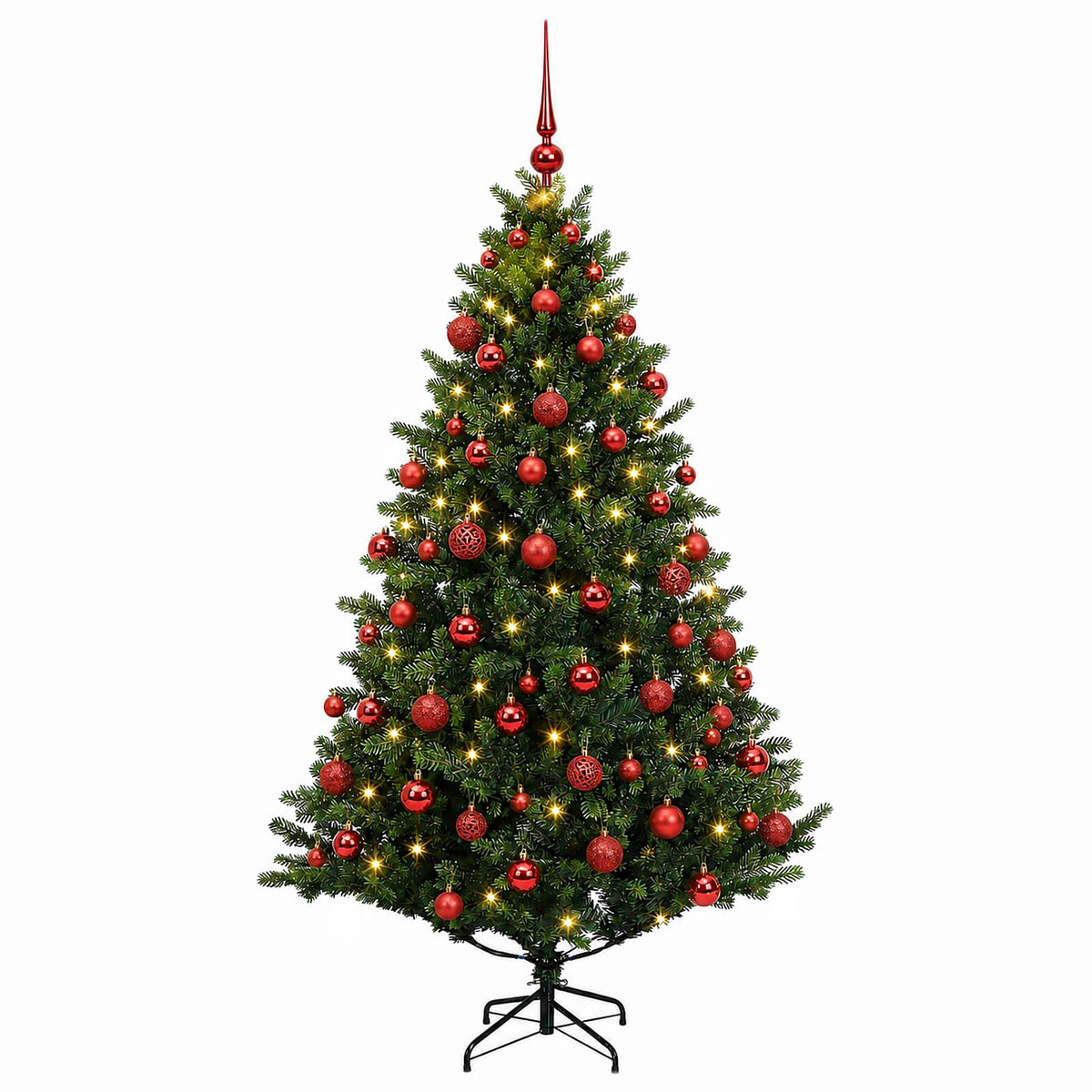 vidaXL Artificial Christmas Tree with Bauble 180 cm 300 LEDs