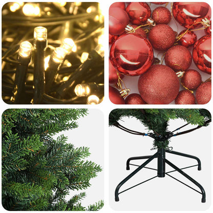 vidaXL Artificial Christmas Tree with Bauble 210 cm 300 LEDs