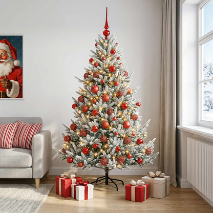vidaXL Artificial Christmas Tree with Bauble 240 cm 300 LEDs