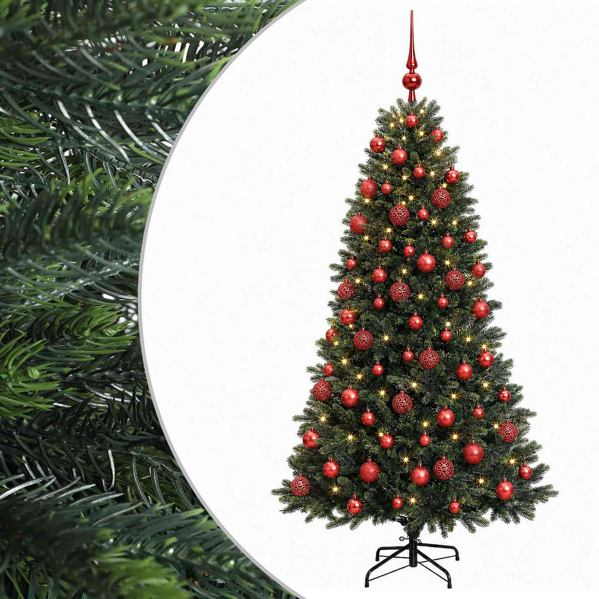 vidaXL Artificial Christmas Tree with Bauble 240 cm 300 LEDs