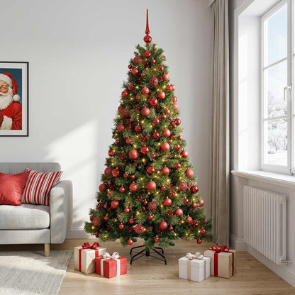 vidaXL Artificial Christmas Tree with Bauble 210 cm 300 LEDs