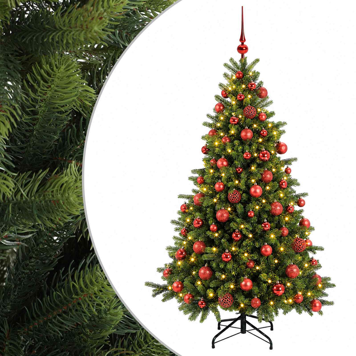 vidaXL Artificial Christmas Tree with Bauble 210 cm 300 LEDs