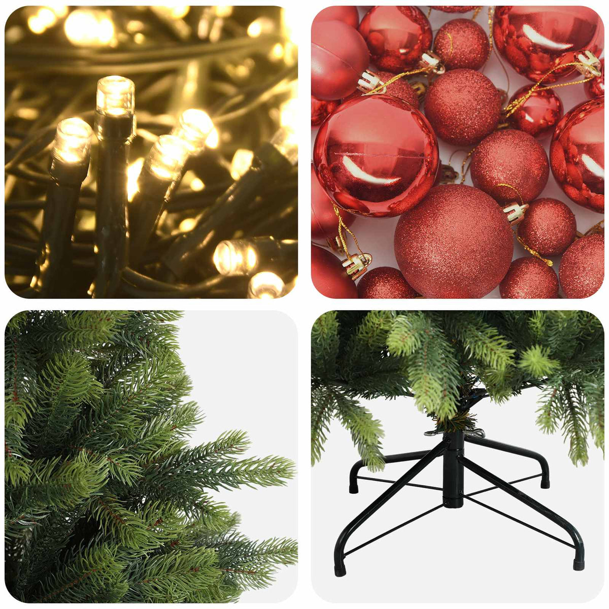 vidaXL Artificial Christmas Tree with Bauble 240 cm 300 LEDs