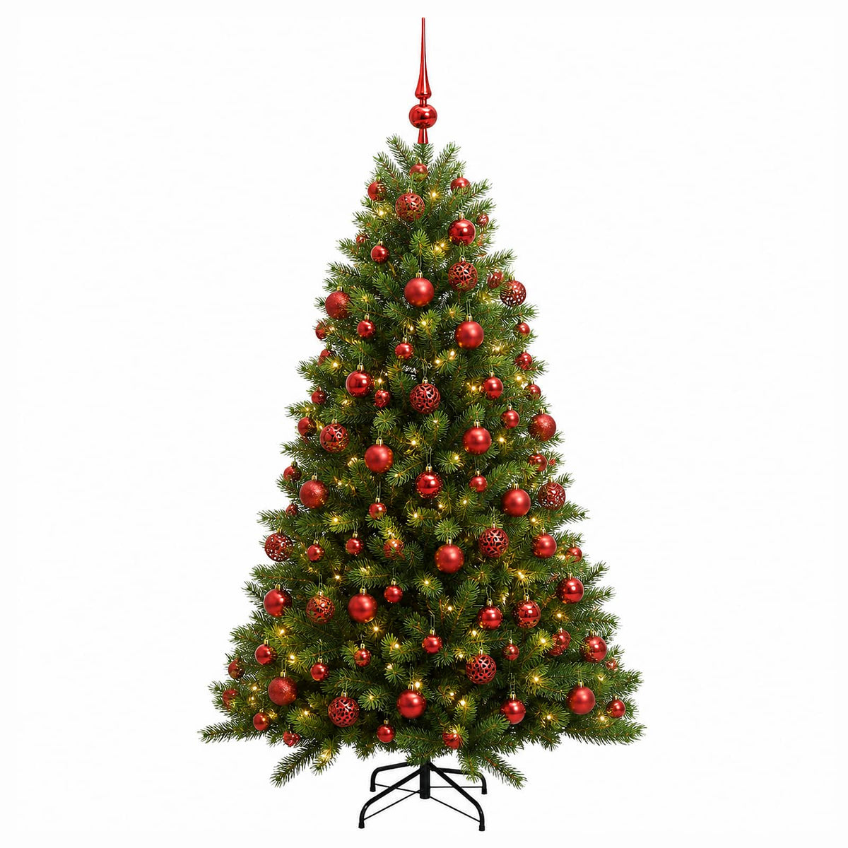 vidaXL Artificial Christmas Tree with Bauble 210 cm 300 LEDs